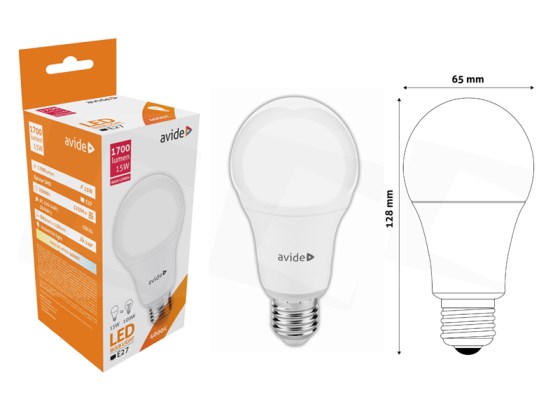 Avide LED Globe A65 15W E27 240 NW 4000K_nagy